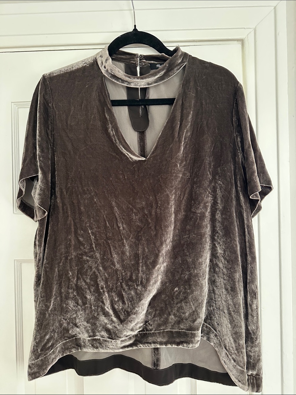 Madewell Velvet Choker V-Neck Top